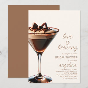 Invitación El amor está preparando la ducha de novia Espresso