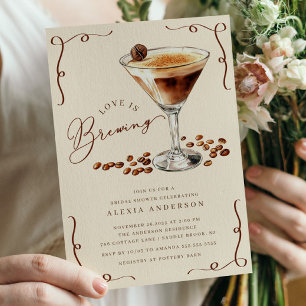 Invitación El amor está preparando la ducha martini de novia