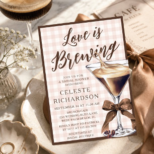 Invitación El Amor Está Preparando Tazón De Espresso Martini 