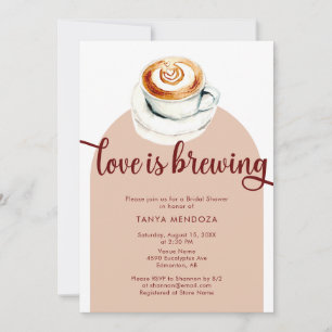 Invitación El amor está preparando terracota, ducha de novia 