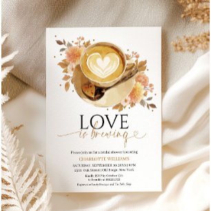 Invitación El Amor Está Preparando Una Ducha De Novias
