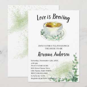 Invitación El amor está produciendo Eucalyptus Tea Bridal Sho