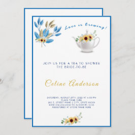 Invitación El amor está produciendo té invitando a la ducha d