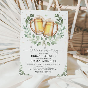 Invitación El amor está produciendo vegetación, cerveza, duch