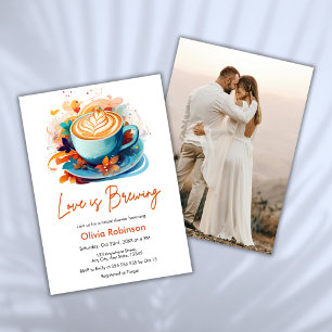 Invitación El amor floral azul se está gestando foto ducha de