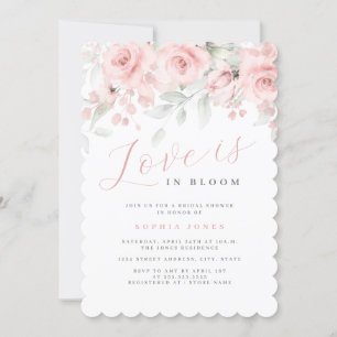 Invitación El amor floral en la ducha de novias rosa de Rubor