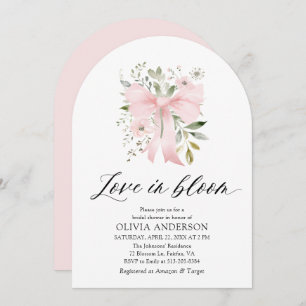 Invitación El amor floral rosado en la ducha de novias en el