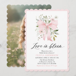 Invitación El amor floral rosado moderno en ducha de novias e