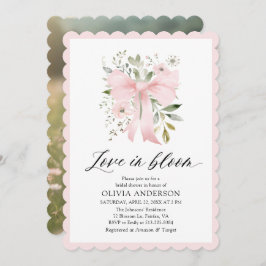 Invitación El amor floral rosado moderno en ducha de novias e