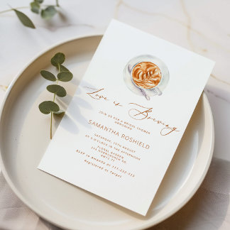 Invitación El amor minimalista está preparando una ducha de n