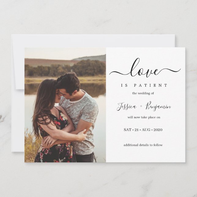 Invitación El Amor Mínimo A La Foto Es El Aplazamiento Del Bo (Anverso)