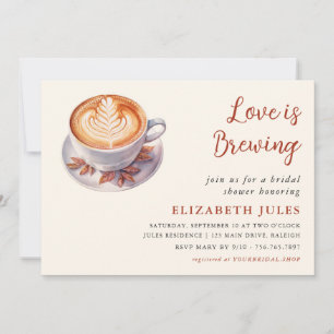 Invitación El Amor Mínimo Es Preparar Café Ducha De Novias