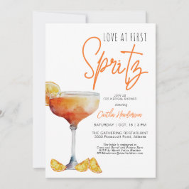 Invitación El amor Naranja moderno en la primera ducha de nov