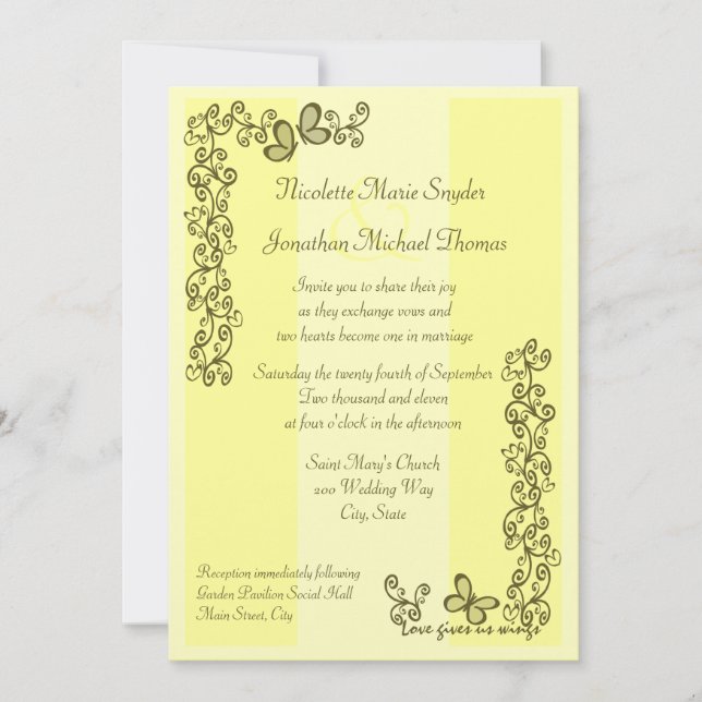 Invitación El Amor Nos Da Alas (Anverso)