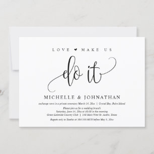 Invitación El amor nos hace hacerlo, Celebración de Boda y Hu