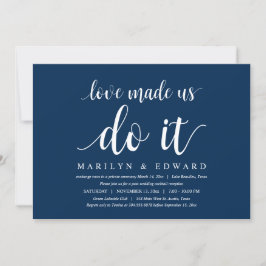 Invitación El amor nos hizo hacerlo, Elopement moderno despué