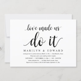 Invitación El amor nos hizo hacerlo, Elopement moderno despué