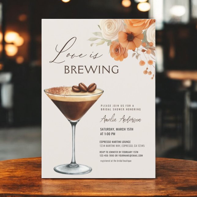 Invitación El amor otoñal está preparando la ducha martini de (Subido por el creador)
