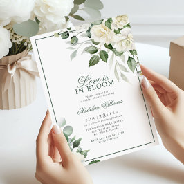 Invitación El amor por las flores blancas de eucalipto está e