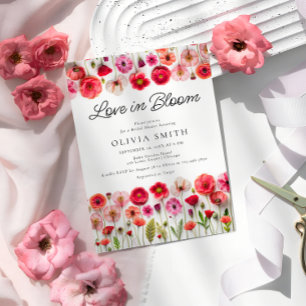 Invitación El amor por las flores silvestres en la ducha de f