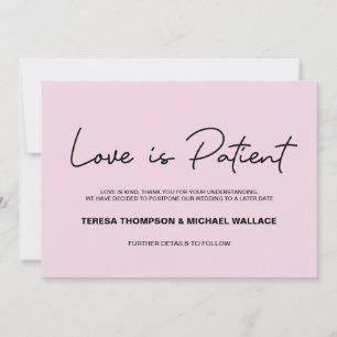 Invitación El amor rosa de Rubor es el Boda paciente pospuest