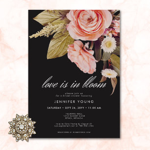 Invitación El Amor Rosa Negro Moody Está En La Ducha De Novia