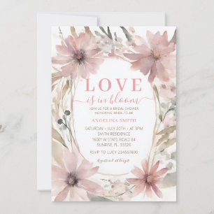 Invitación El amor rosado agitado en la ducha de novias en fl