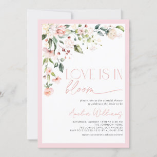 Invitación El amor rosado en floral acuarela de sangre