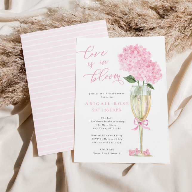 Invitación El amor rosado hidrangea en la ducha de novias en  (Subido por el creador)