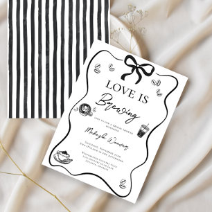 Invitación El amor se está fabricando Black Bow elegante Brid