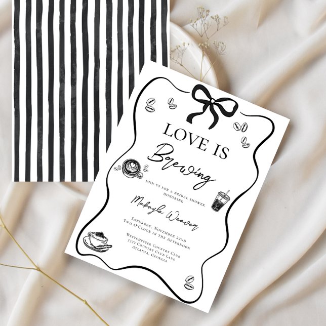 Invitación El amor se está fabricando Black Bow elegante Brid (Subido por el creador)