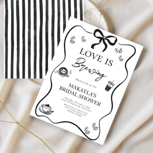 Invitación El amor se está fabricando Black Bow moderna Brida