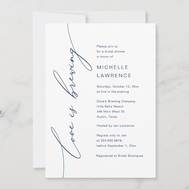 Invitación El amor se está fraguando, la celebración de la Fi (Anverso)