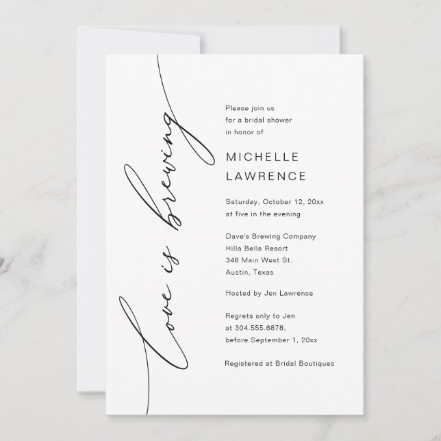 Invitación El amor se está fraguando, la celebración de la Fi (Anverso)