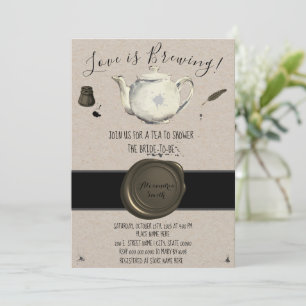 Invitación El amor se está fraguando   Tea Bridal Shower