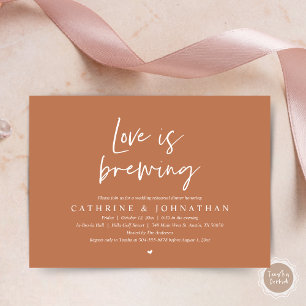 Invitación El amor se está gestando, Boda ensayo Cena Invitat