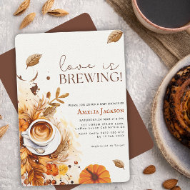 Invitación El amor se está preparando café de otoño acogedor 