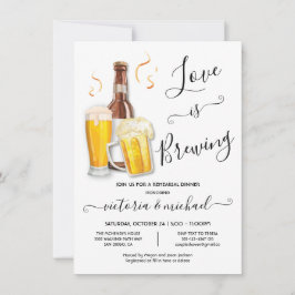 Invitación El amor se está preparando cerveza de cena de ensa