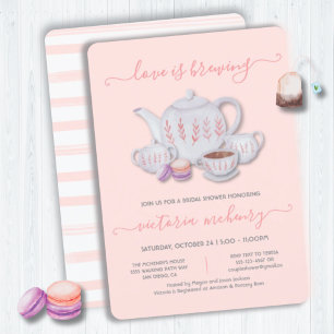 Invitación El amor se está preparando ducha de novia té y gal