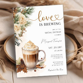 Invitación ¡El amor se está preparando! Ducha nupcial de café