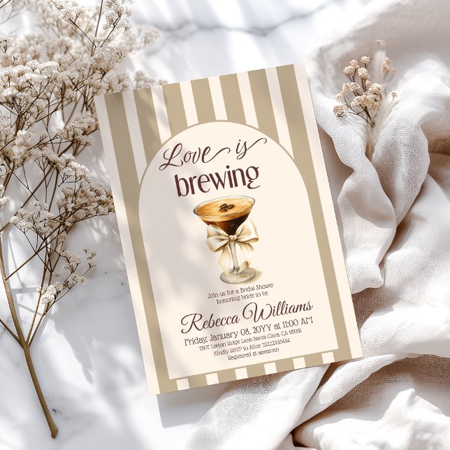 Invitación El amor se está preparando Espresso Martini Bow Br (Subido por el creador)