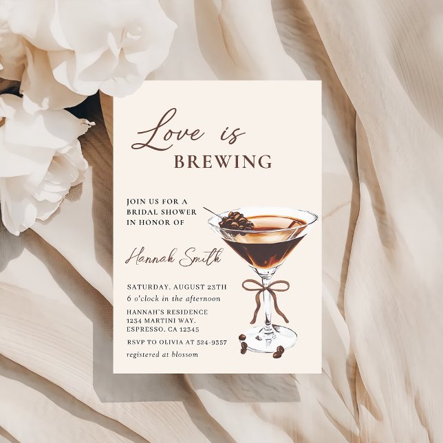 Invitación El amor se está preparando Espresso Martini Bridal (Subido por el creador)