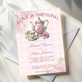 Invitación El amor se está preparando fiesta de té de novias 