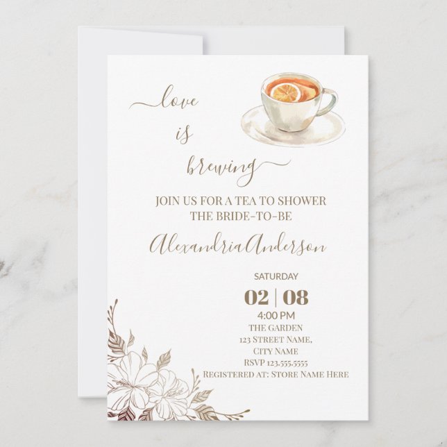 Invitación El amor se está preparando la ducha de novia Invit (Anverso)