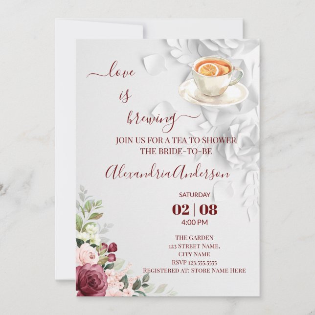 Invitación El amor se está preparando la ducha de novia Invit (Anverso)