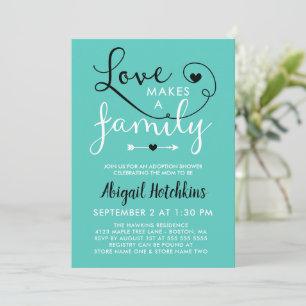 Invitación El Amor Turquesa Convierte En Ducha De Adopción Fa