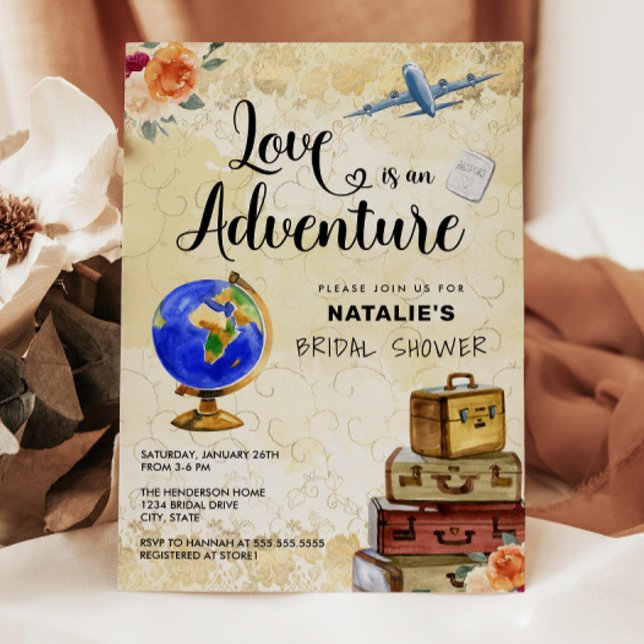 Invitación El amor viajero es una ducha de novias aventurera (Subido por el creador)