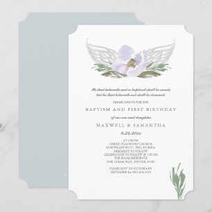 Invitación El ángel floral de la acuarela púrpura fresca se