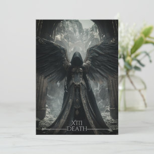 Invitación El Ángel Oscuro de la Muerte Tarot Card Halloween
