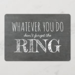 Invitación El anillo - Funny Ring Bearer Propuesta<br><div class="desc">Chalkboard divertidas tarjetas de propuesta.</div>